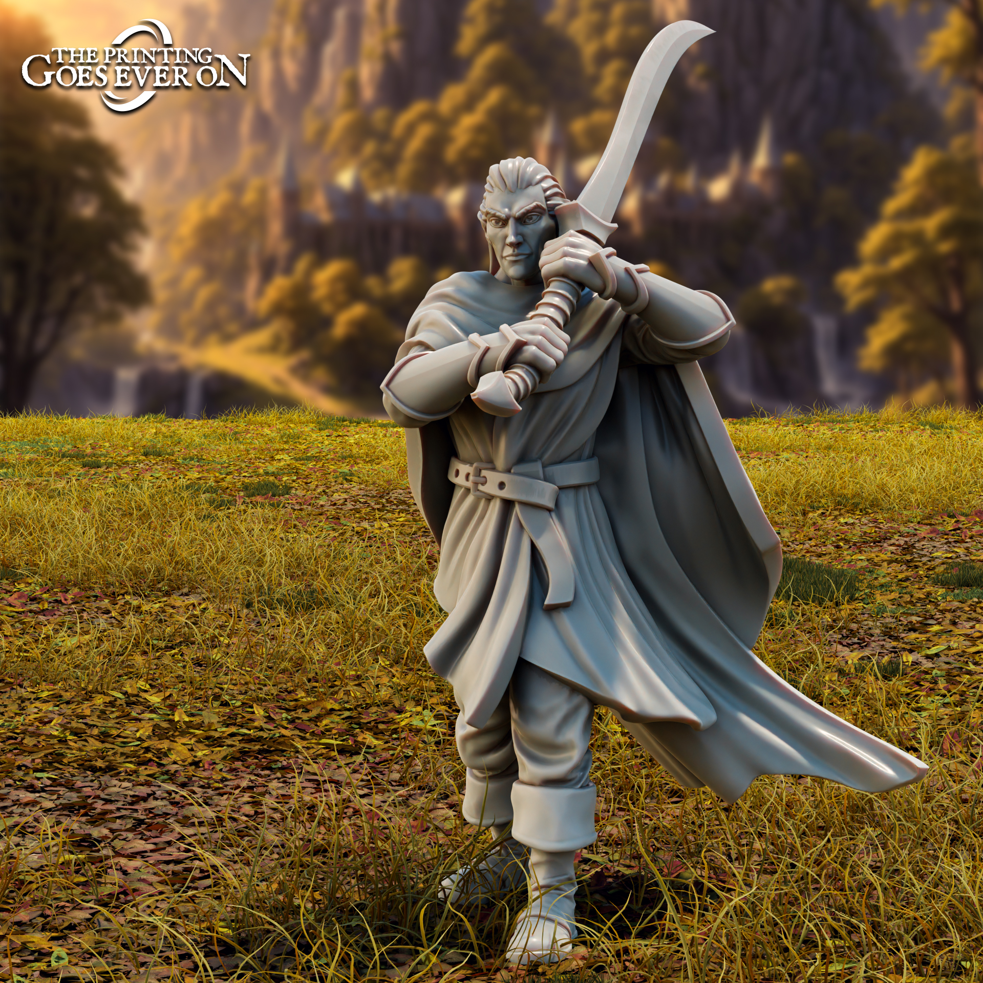 Wood Elf Swordsman B - Presupported